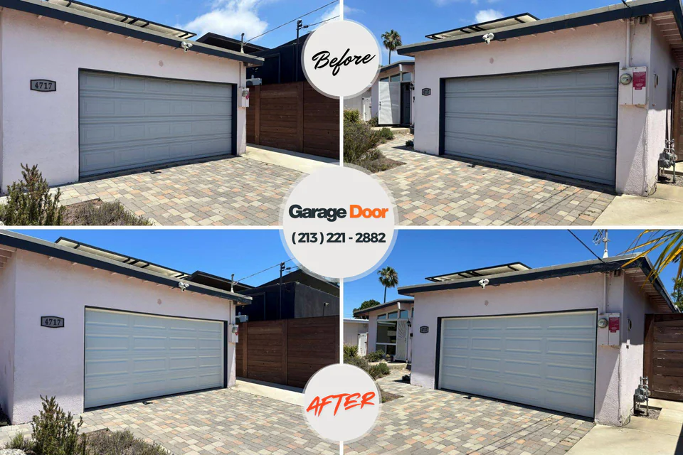 Before and after: garage door repair Marietta, OK